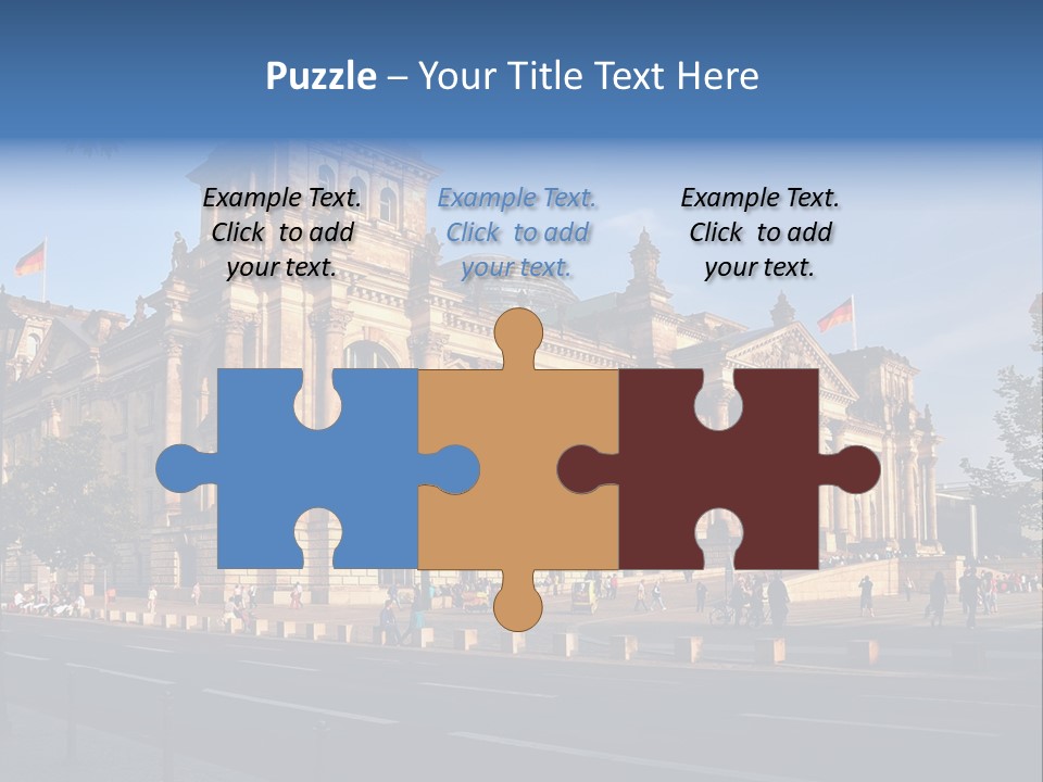 A Large Building With A Flag On Top Of It PowerPoint Template