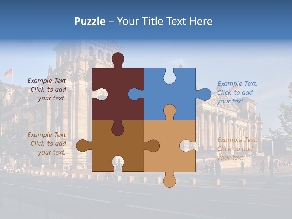 A Large Building With A Flag On Top Of It PowerPoint Template