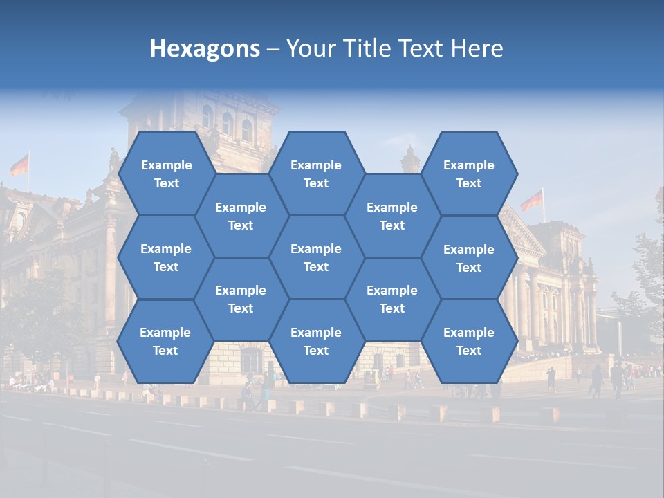 A Large Building With A Flag On Top Of It PowerPoint Template