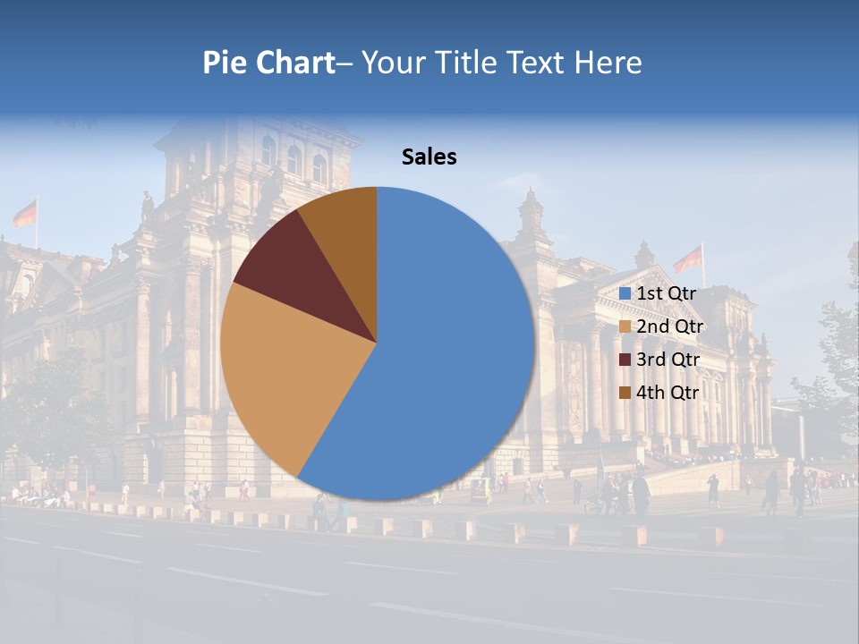 A Large Building With A Flag On Top Of It PowerPoint Template