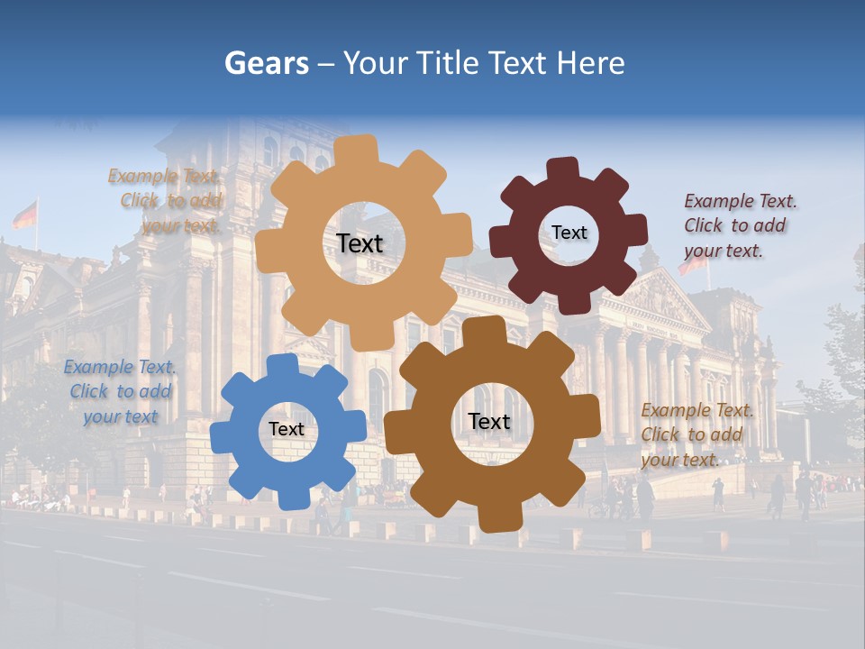 A Large Building With A Flag On Top Of It PowerPoint Template