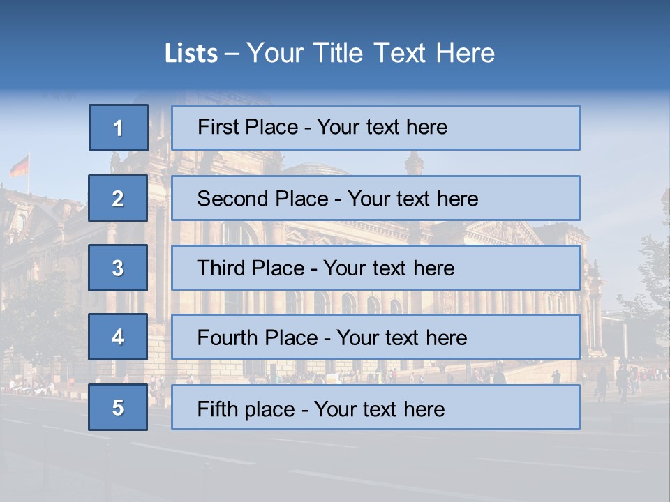 A Large Building With A Flag On Top Of It PowerPoint Template