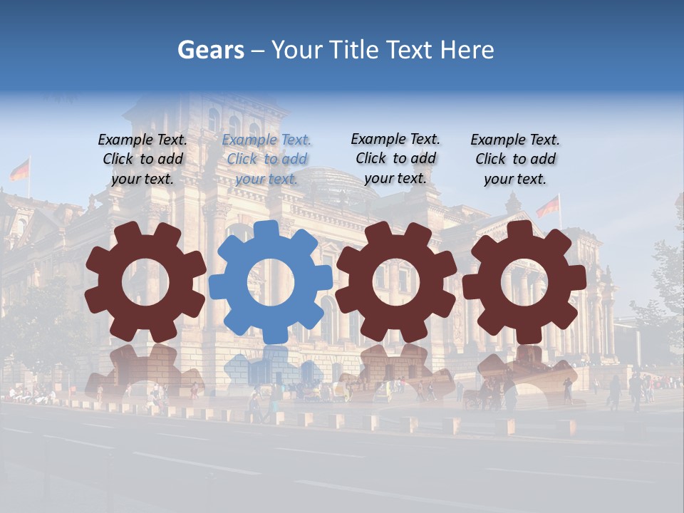 A Large Building With A Flag On Top Of It PowerPoint Template