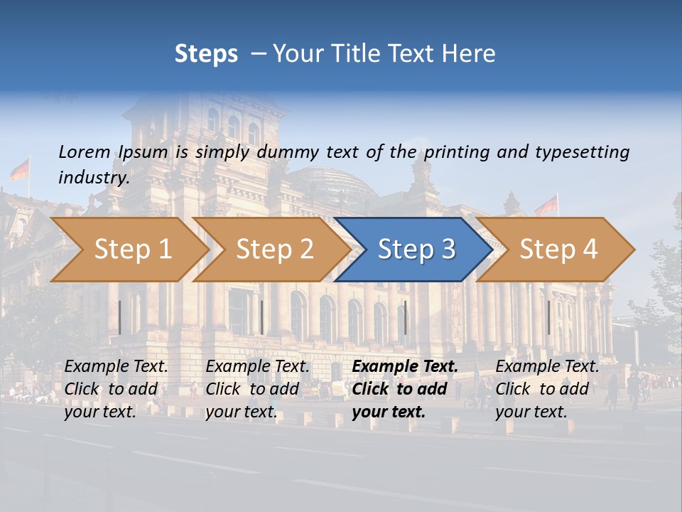A Large Building With A Flag On Top Of It PowerPoint Template