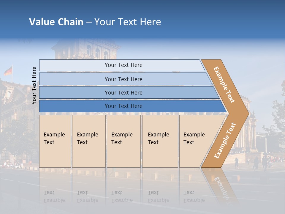 A Large Building With A Flag On Top Of It PowerPoint Template