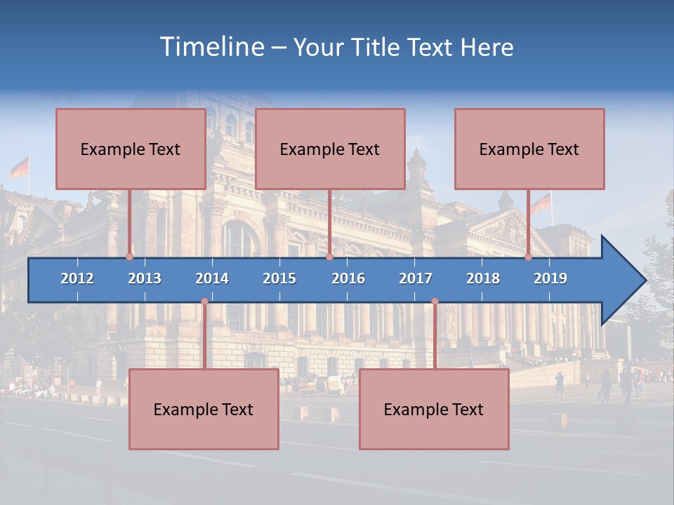 A Large Building With A Flag On Top Of It PowerPoint Template