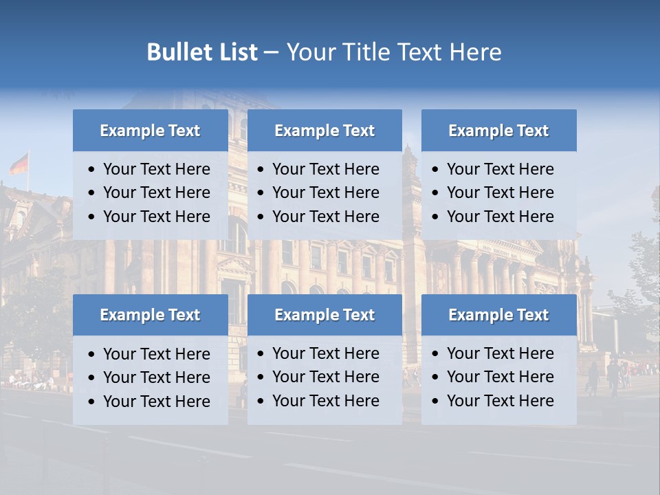 A Large Building With A Flag On Top Of It PowerPoint Template