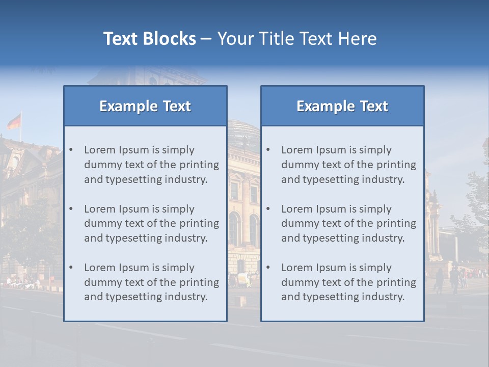 A Large Building With A Flag On Top Of It PowerPoint Template