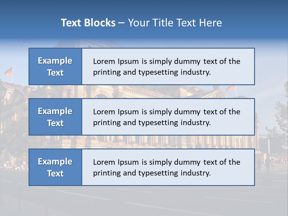 A Large Building With A Flag On Top Of It PowerPoint Template