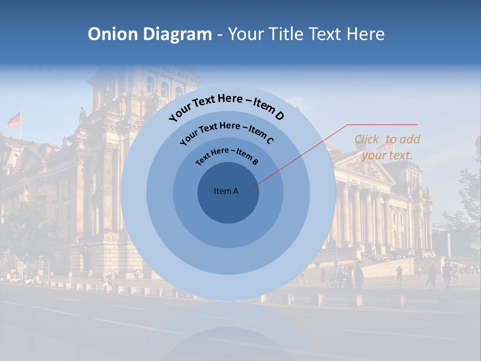 A Large Building With A Flag On Top Of It PowerPoint Template