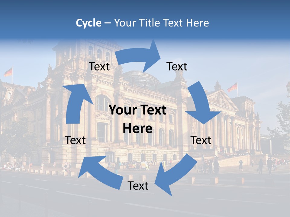 A Large Building With A Flag On Top Of It PowerPoint Template