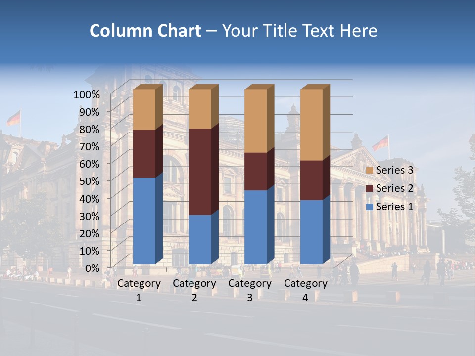 A Large Building With A Flag On Top Of It PowerPoint Template