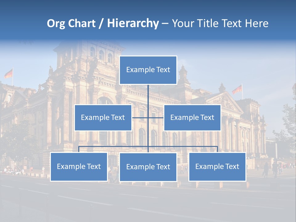 A Large Building With A Flag On Top Of It PowerPoint Template