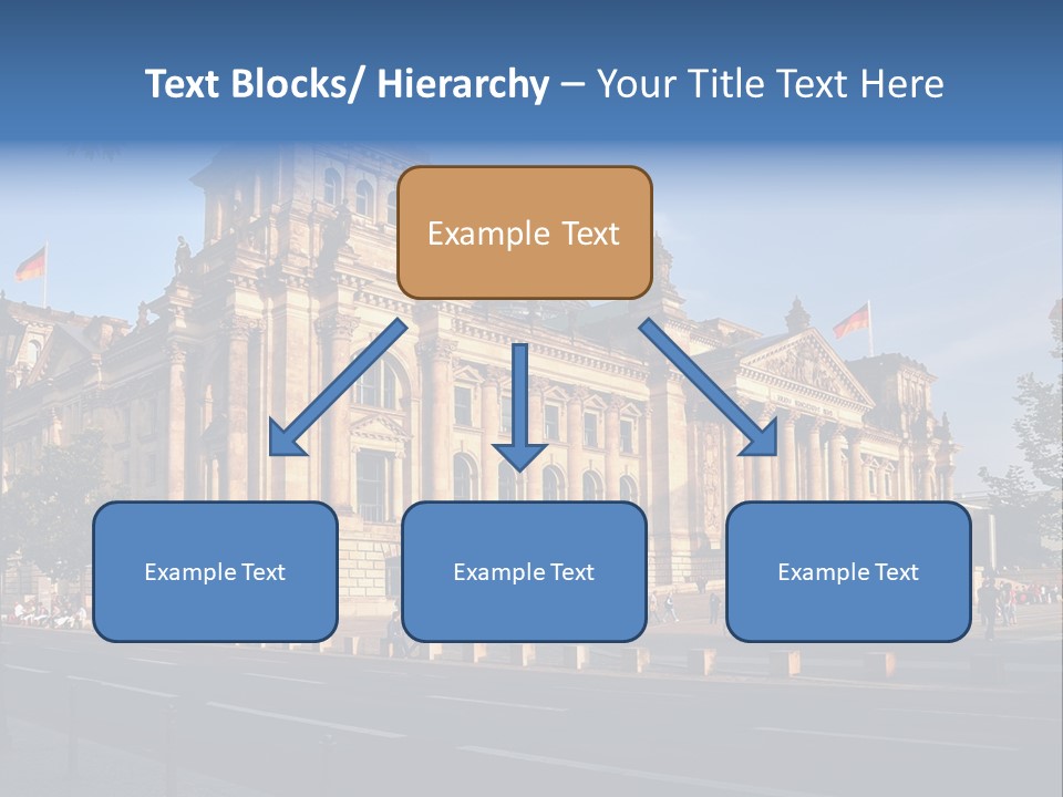 A Large Building With A Flag On Top Of It PowerPoint Template
