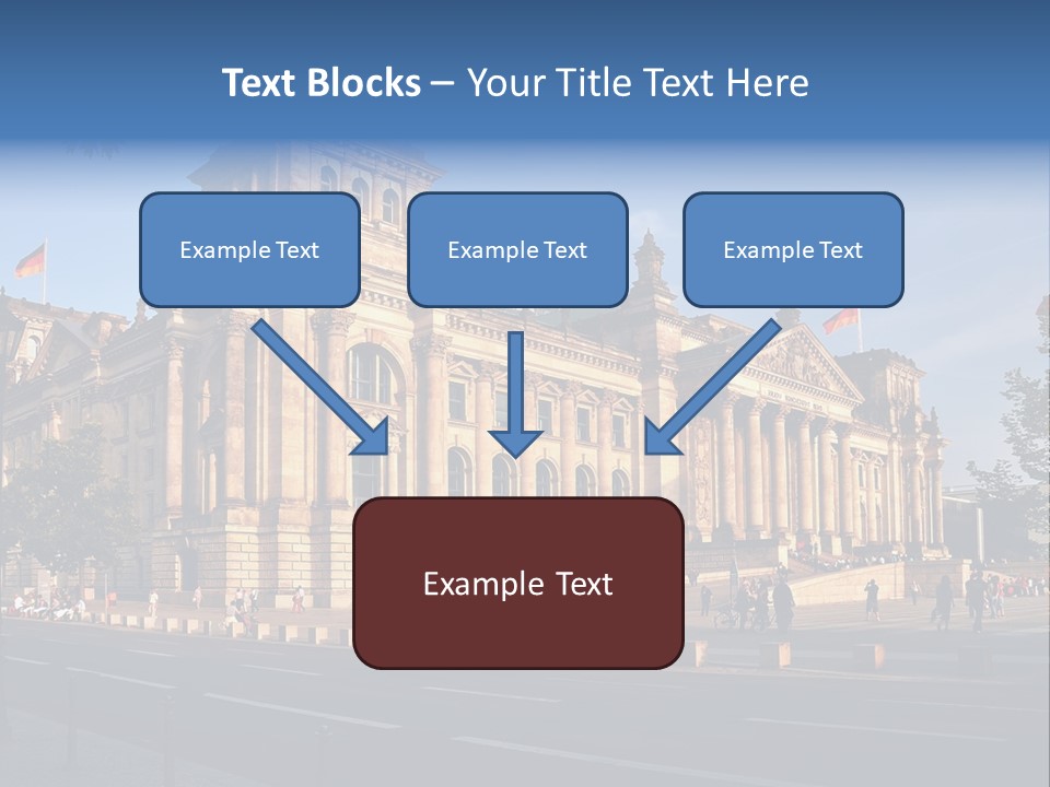 A Large Building With A Flag On Top Of It PowerPoint Template