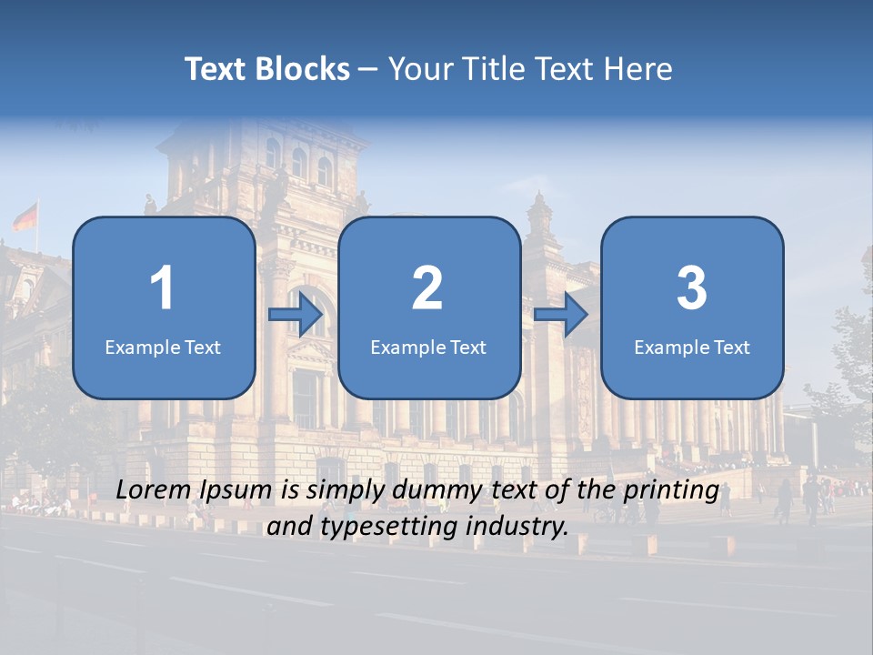 A Large Building With A Flag On Top Of It PowerPoint Template