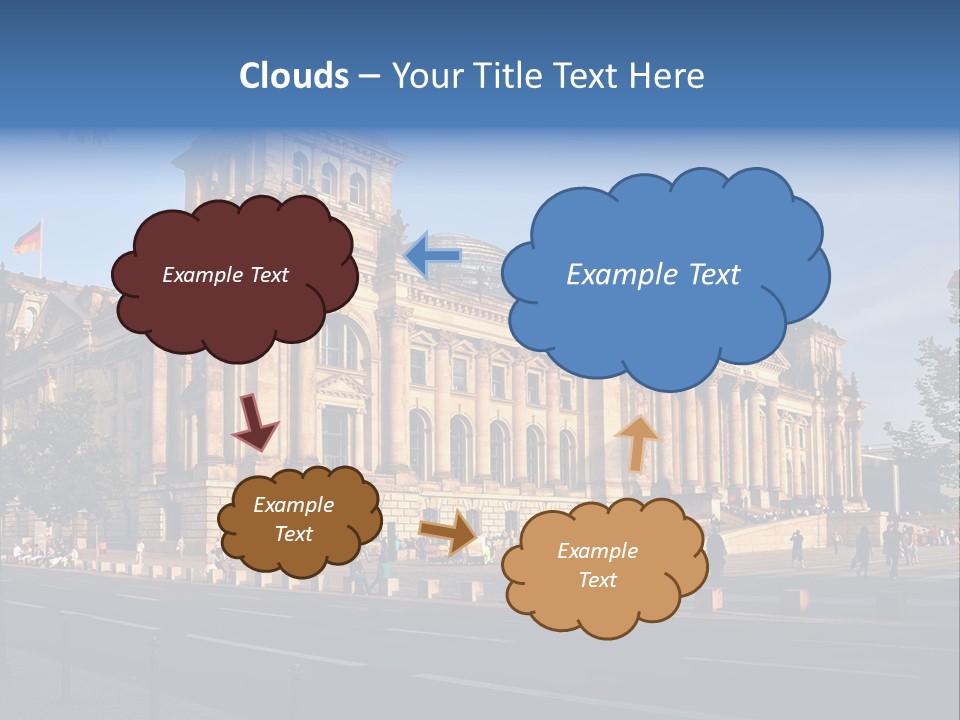 A Large Building With A Flag On Top Of It PowerPoint Template