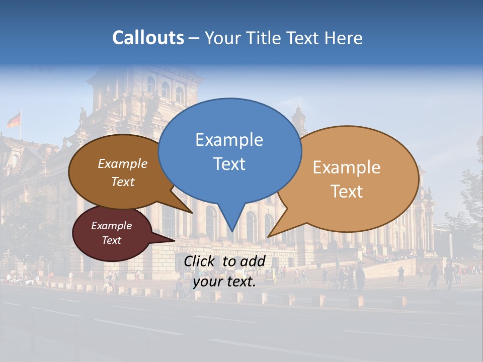 A Large Building With A Flag On Top Of It PowerPoint Template