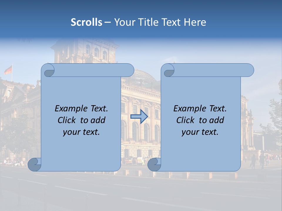A Large Building With A Flag On Top Of It PowerPoint Template