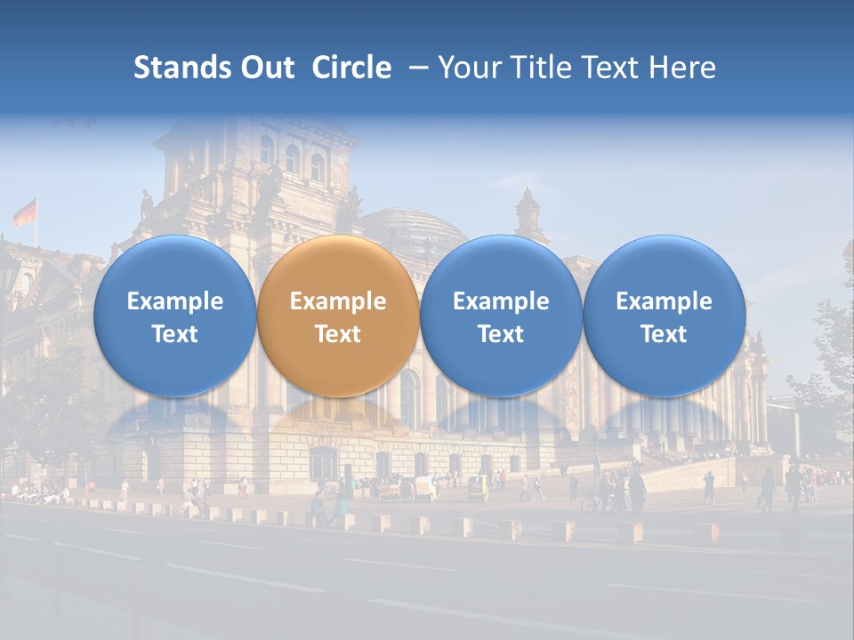 A Large Building With A Flag On Top Of It PowerPoint Template