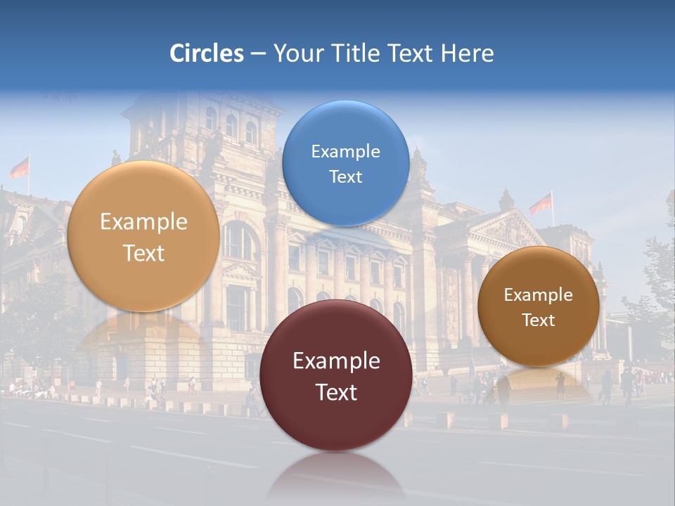 A Large Building With A Flag On Top Of It PowerPoint Template