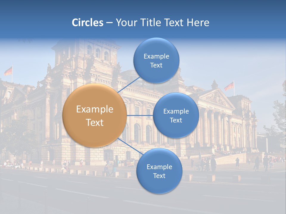 A Large Building With A Flag On Top Of It PowerPoint Template