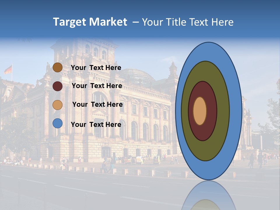 A Large Building With A Flag On Top Of It PowerPoint Template