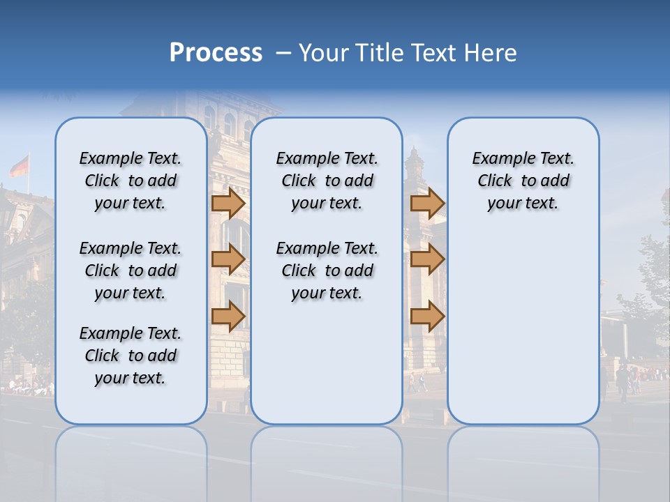 A Large Building With A Flag On Top Of It PowerPoint Template