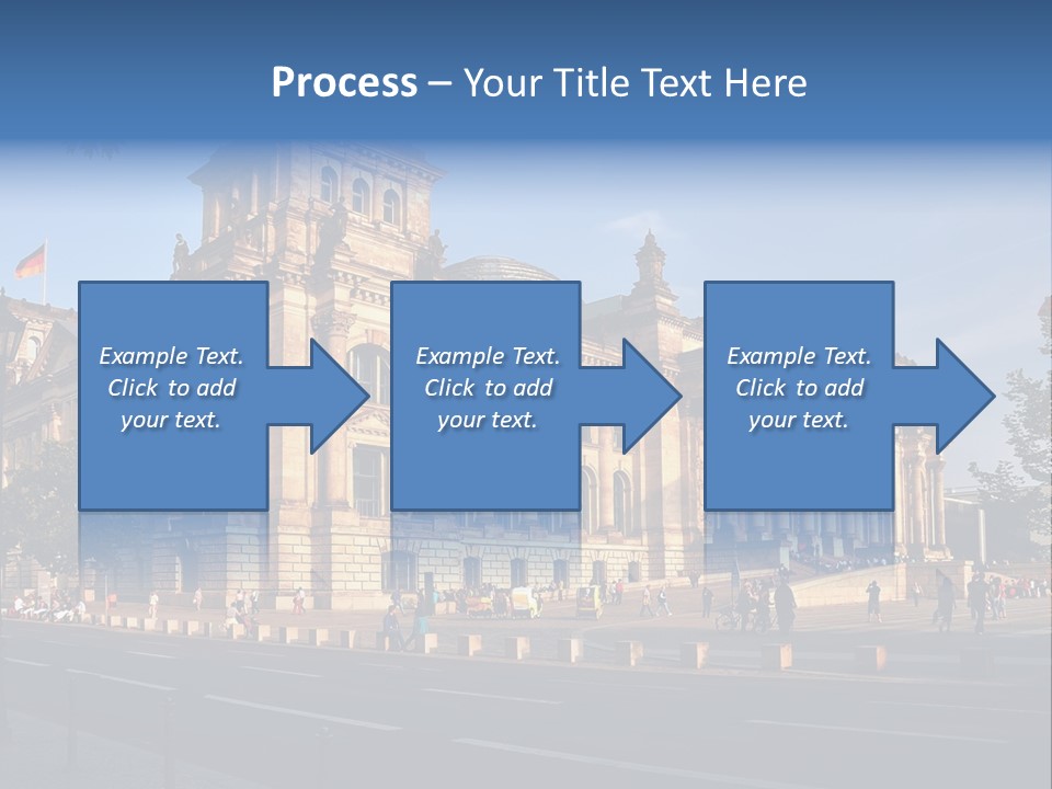A Large Building With A Flag On Top Of It PowerPoint Template
