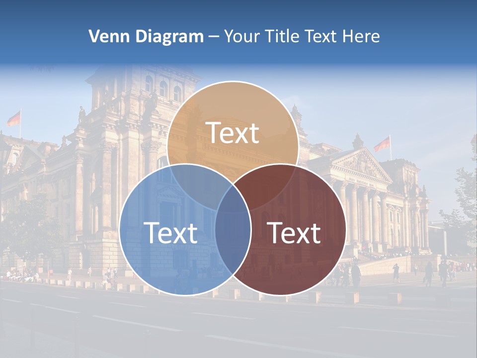 A Large Building With A Flag On Top Of It PowerPoint Template