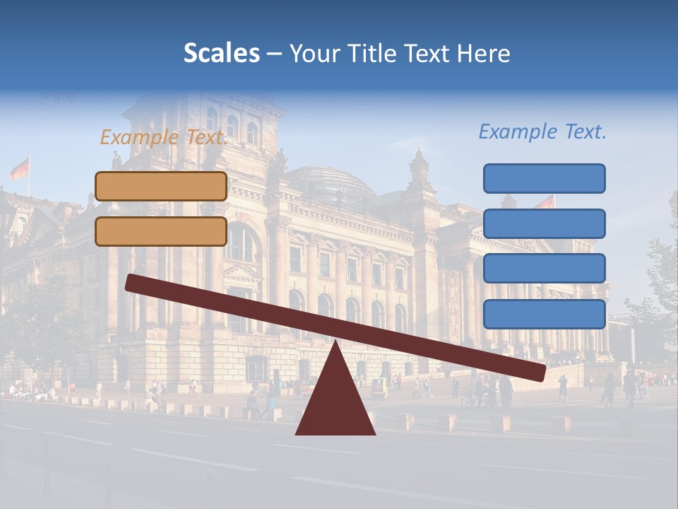 A Large Building With A Flag On Top Of It PowerPoint Template