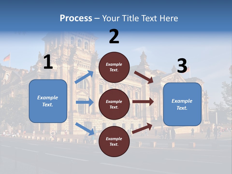 A Large Building With A Flag On Top Of It PowerPoint Template