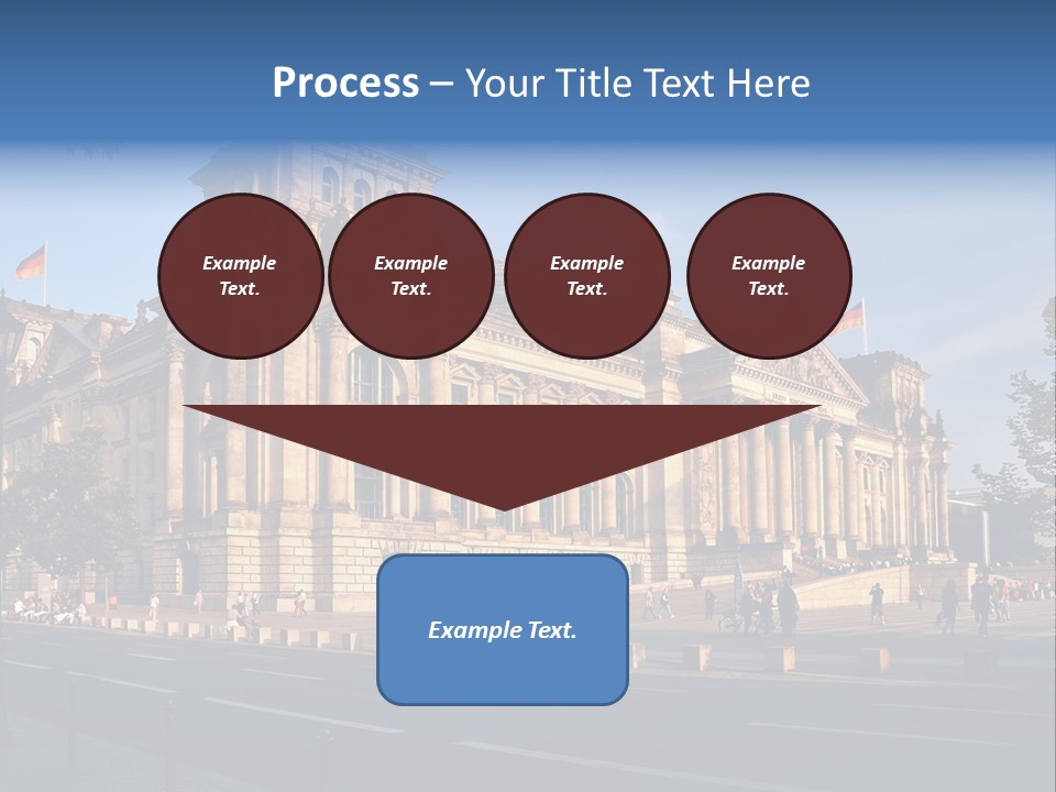 A Large Building With A Flag On Top Of It PowerPoint Template