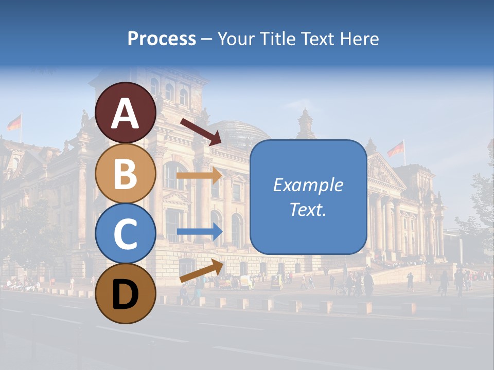 A Large Building With A Flag On Top Of It PowerPoint Template