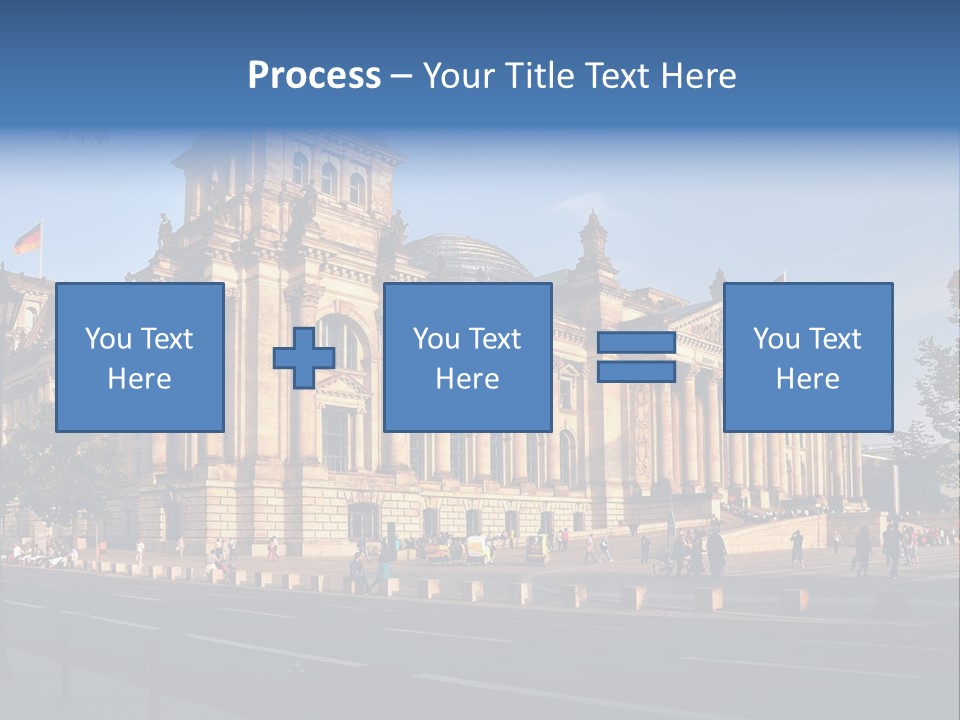 A Large Building With A Flag On Top Of It PowerPoint Template