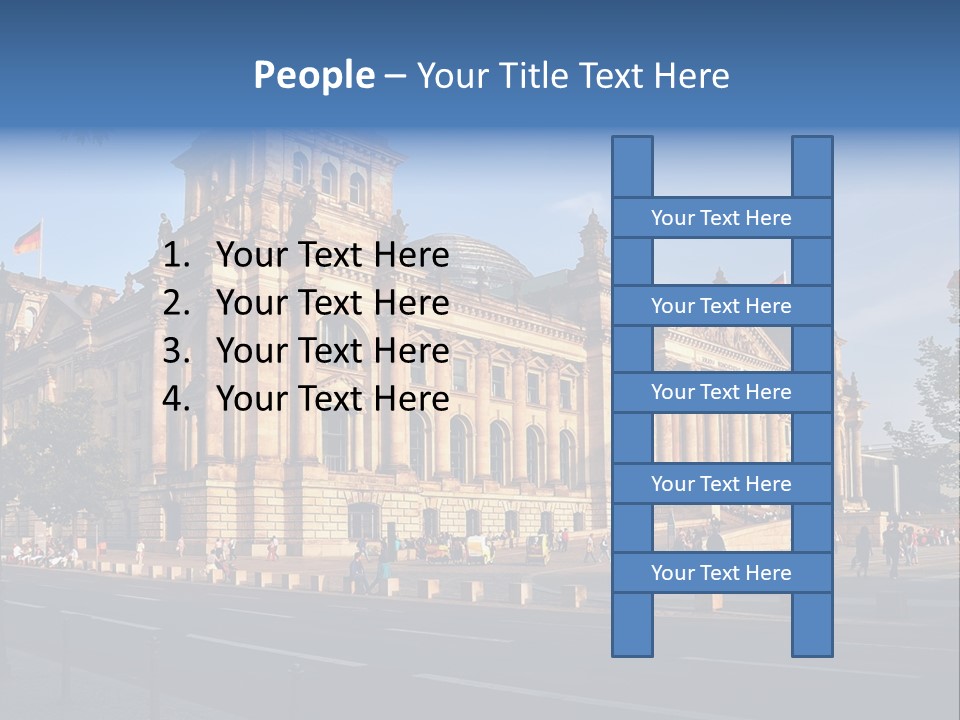 A Large Building With A Flag On Top Of It PowerPoint Template