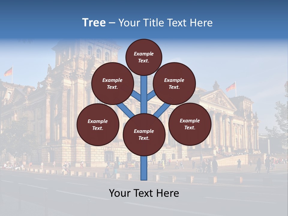 A Large Building With A Flag On Top Of It PowerPoint Template