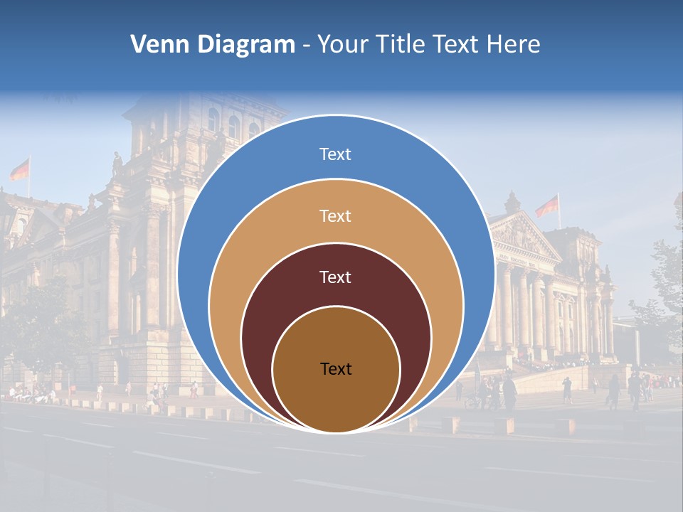 A Large Building With A Flag On Top Of It PowerPoint Template