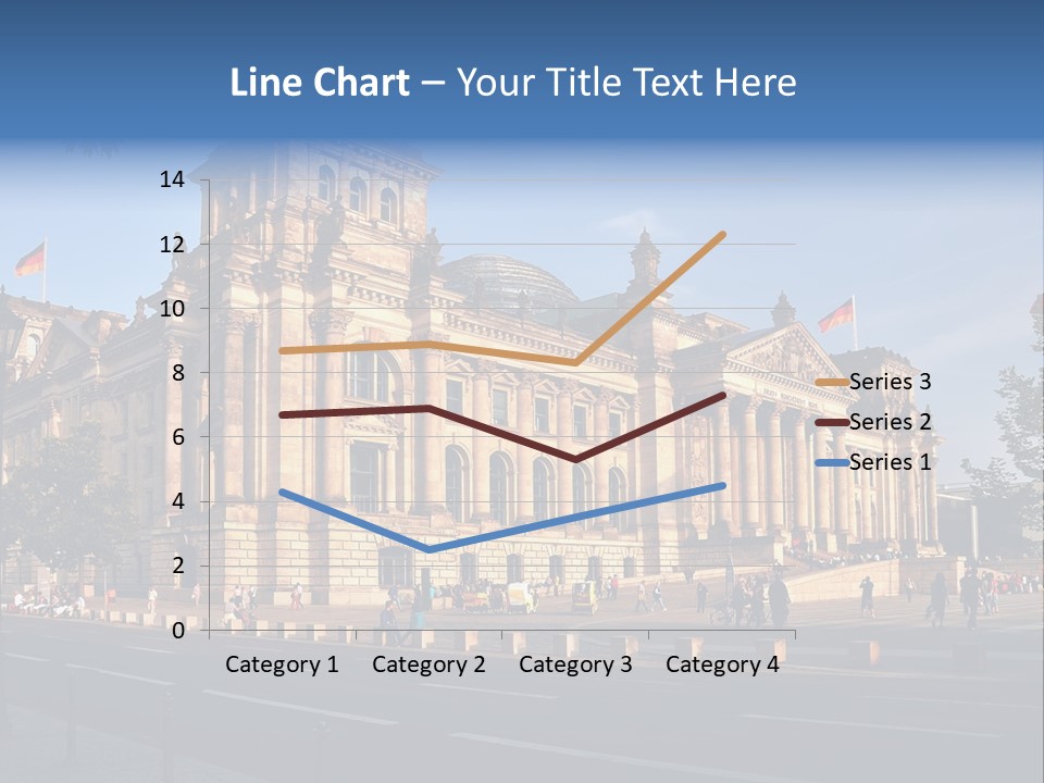 A Large Building With A Flag On Top Of It PowerPoint Template