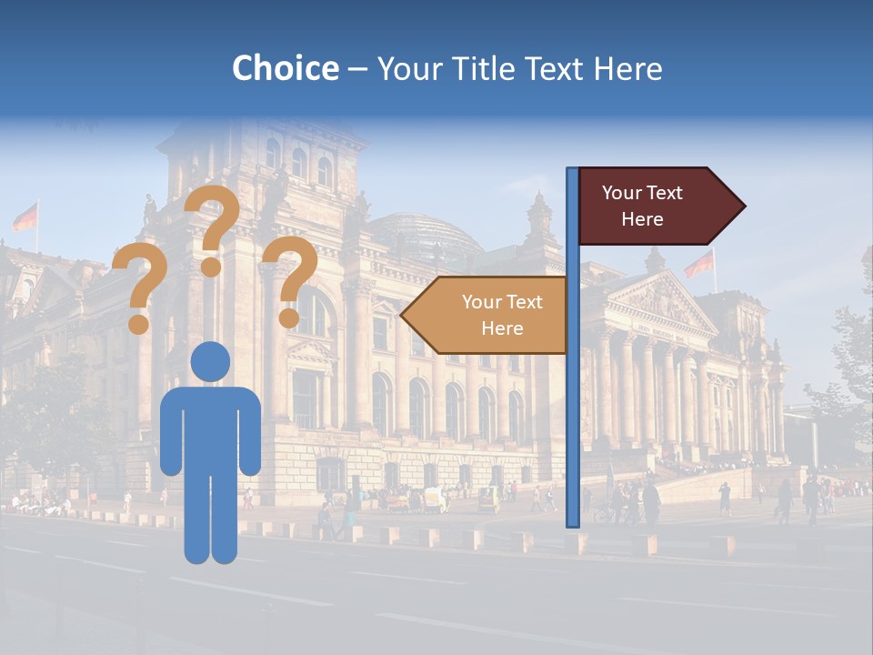 A Large Building With A Flag On Top Of It PowerPoint Template