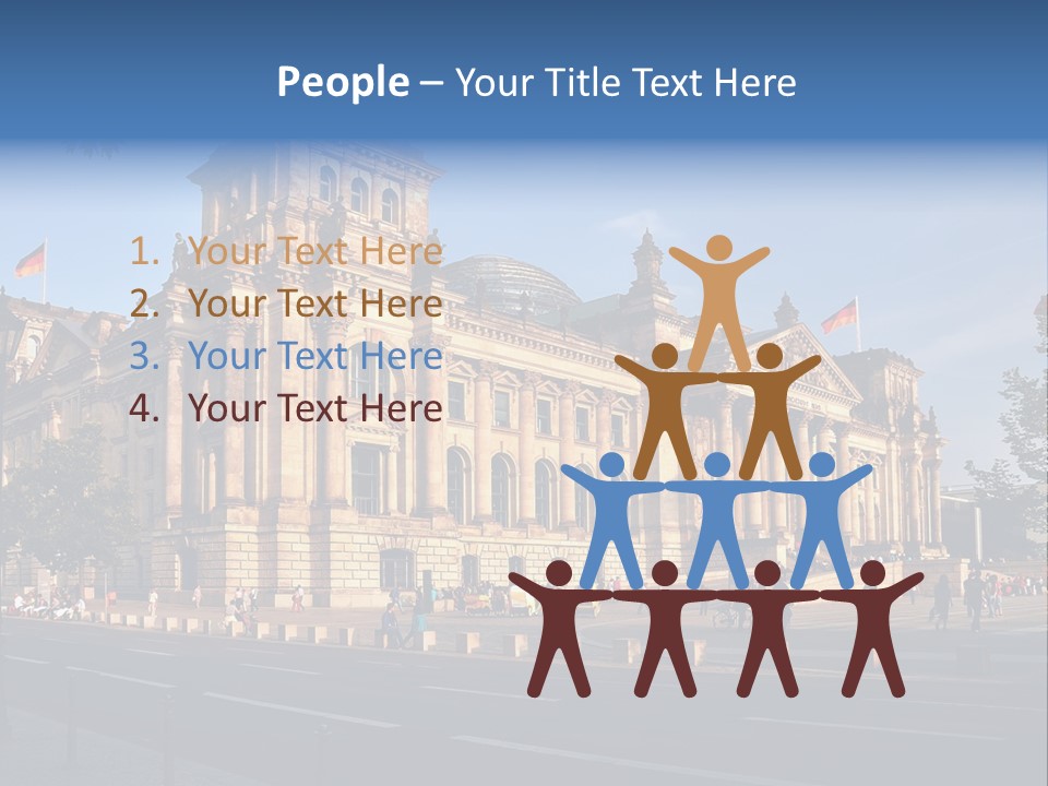 A Large Building With A Flag On Top Of It PowerPoint Template