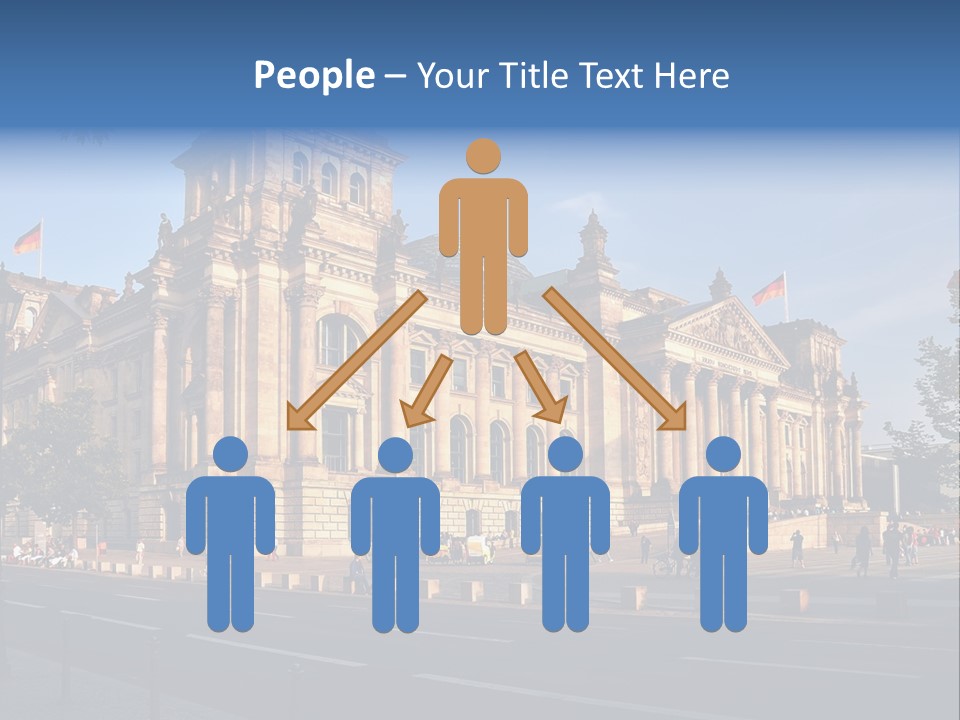 A Large Building With A Flag On Top Of It PowerPoint Template