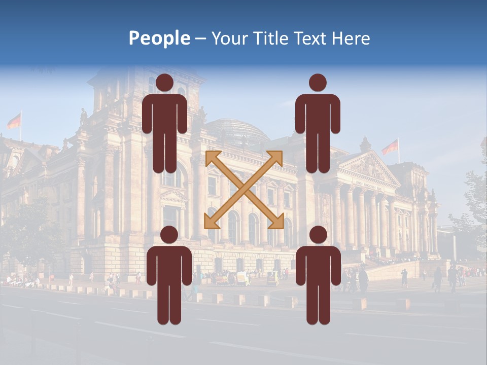 A Large Building With A Flag On Top Of It PowerPoint Template