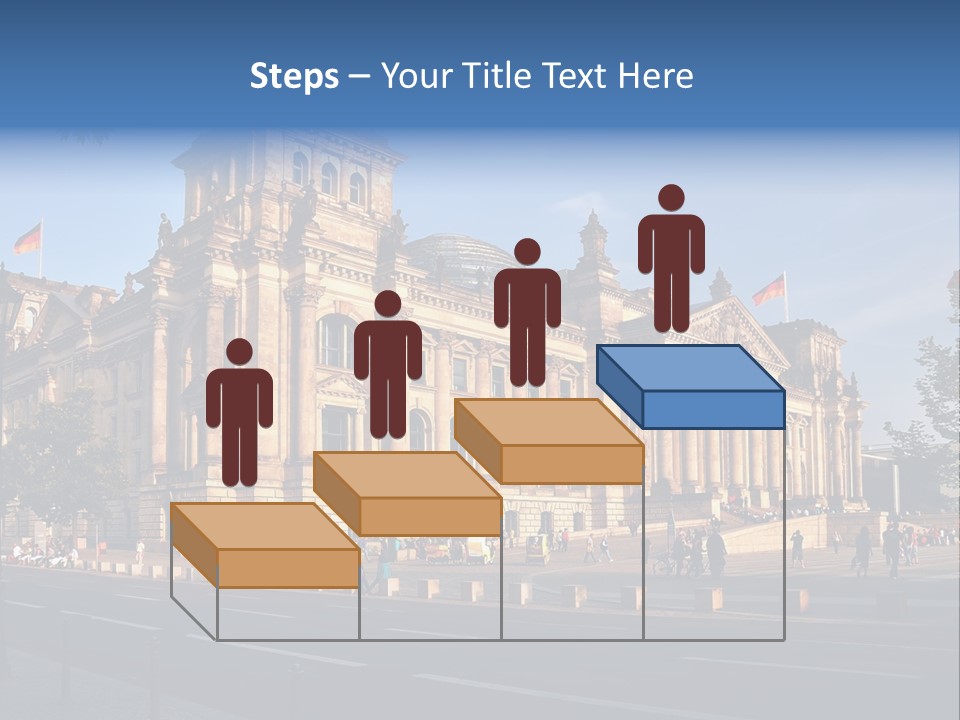 A Large Building With A Flag On Top Of It PowerPoint Template