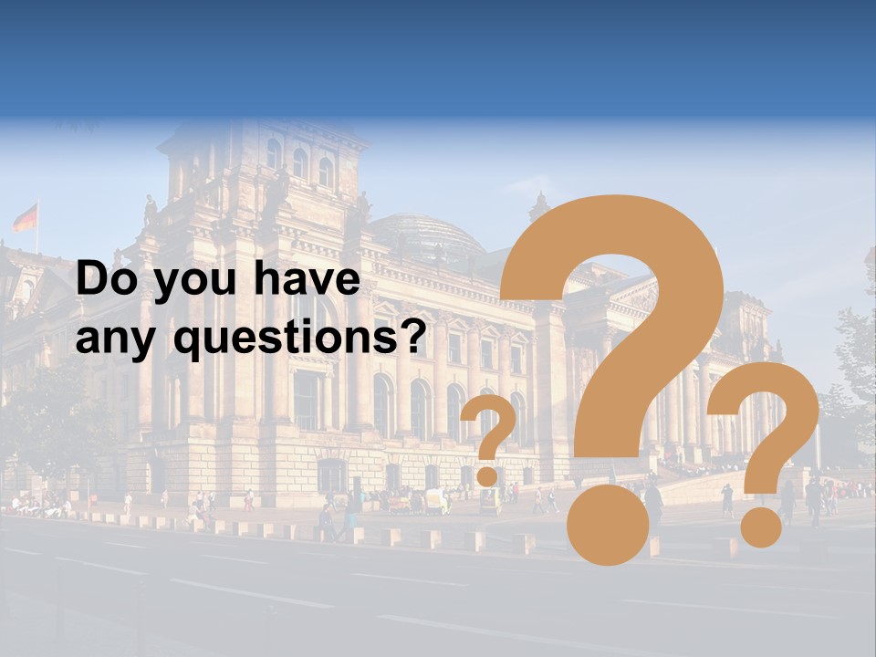 A Large Building With A Flag On Top Of It PowerPoint Template