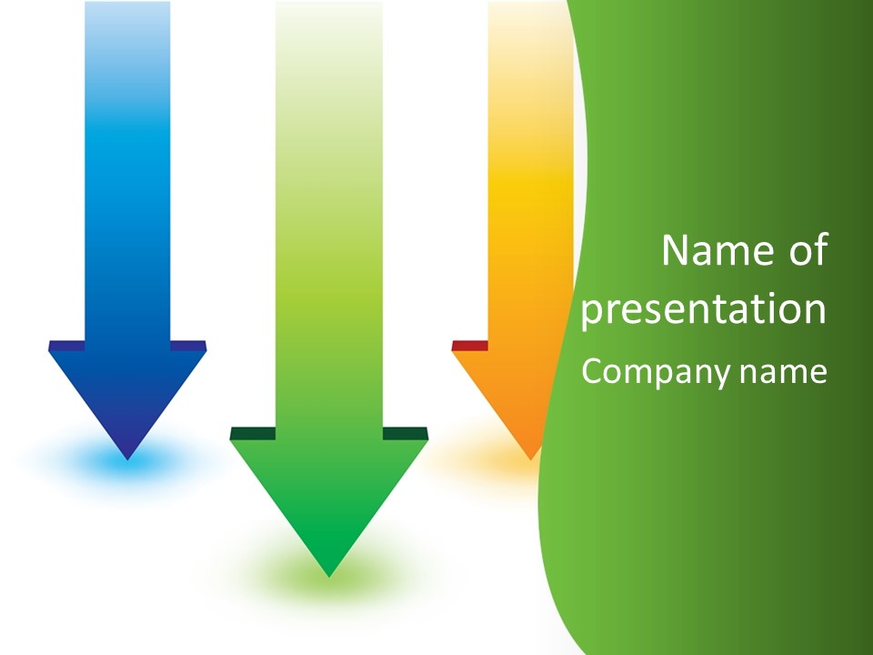 Three Arrows Pointing In Different Directions On A White Background PowerPoint Template