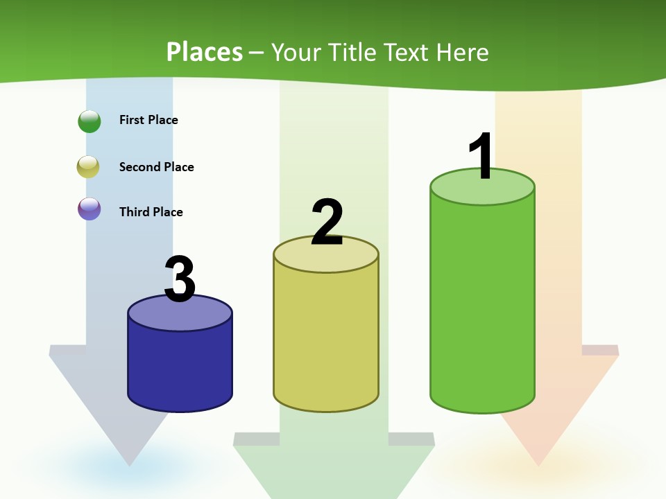 Three Arrows Pointing In Different Directions On A White Background PowerPoint Template