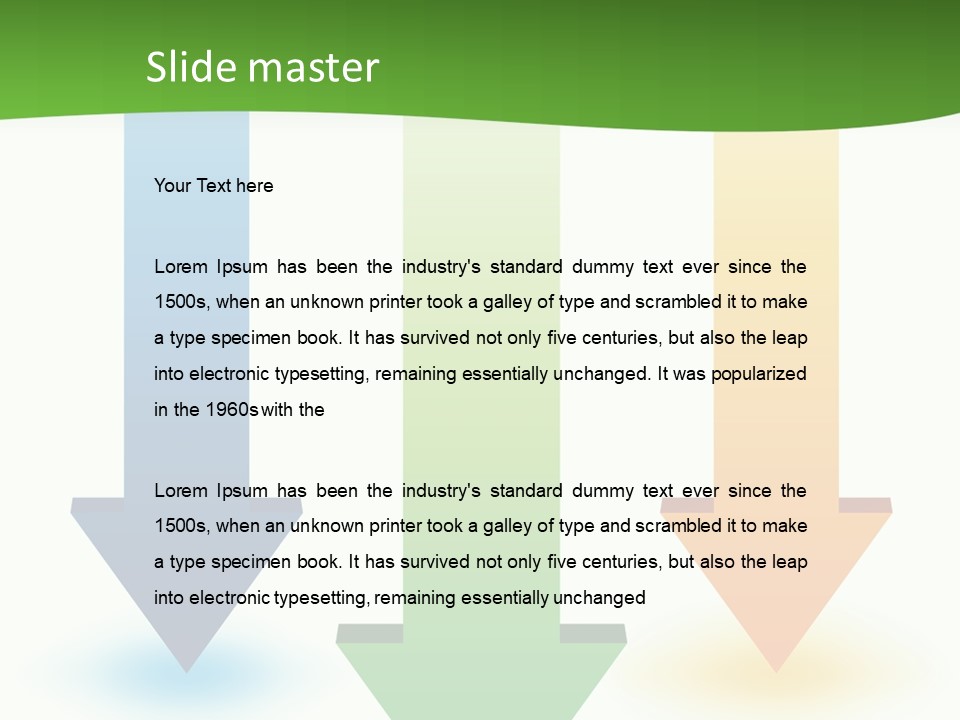 Three Arrows Pointing In Different Directions On A White Background PowerPoint Template