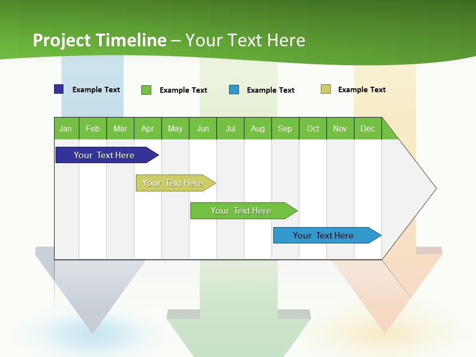 Three Arrows Pointing In Different Directions On A White Background PowerPoint Template