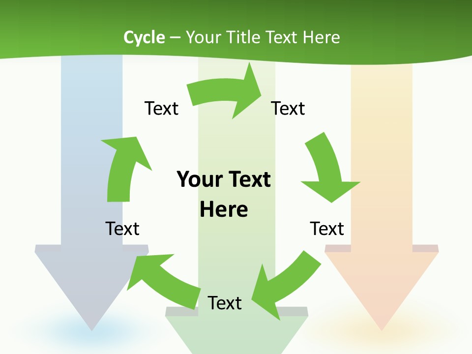 Three Arrows Pointing In Different Directions On A White Background PowerPoint Template
